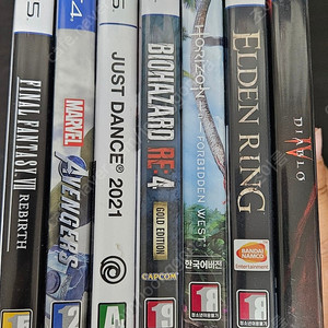 PS5 PS4 게임 팝니다 (어벤져스, 파이널 판타지, 바이오 하자드, 저스트댄스, 호라이즌 포비든 웨스트, 엘든링, 디아블로4)