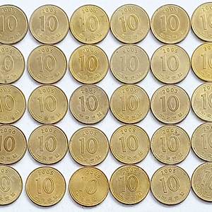 한국은행 2005년 구 10원 동전 100개 준미사용 B급 입니다.