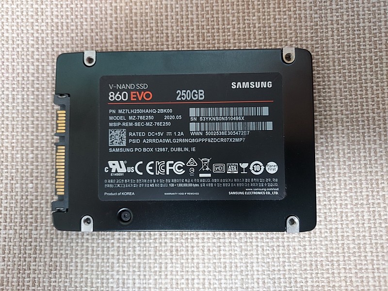 SSD 삼성 860EVO 250GB 택포 2만
