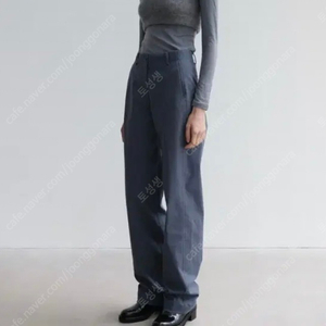 구해요 lfm wide leg cotton trouser_ gray_ s