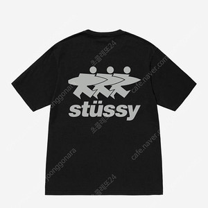 스투시 서프워크 피그먼트 다이드 티셔츠 블랙