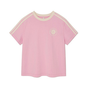 기준 풋볼 티셔츠 (핑크 아이보리)