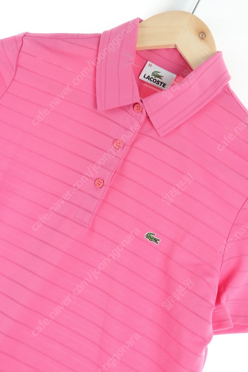 (S) 라코스테 반팔 카라 티셔츠 핑크 긱시크 기능성 한정판