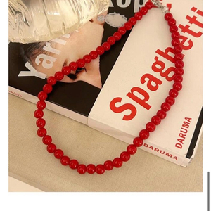 악세사리) 모어쥬드 Red ball necklace