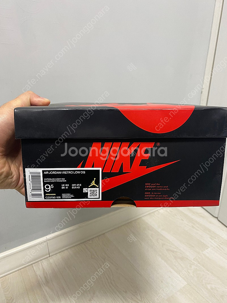[275]나이키 조던 1 레트로 로우 OG 블랙토 새상품--1