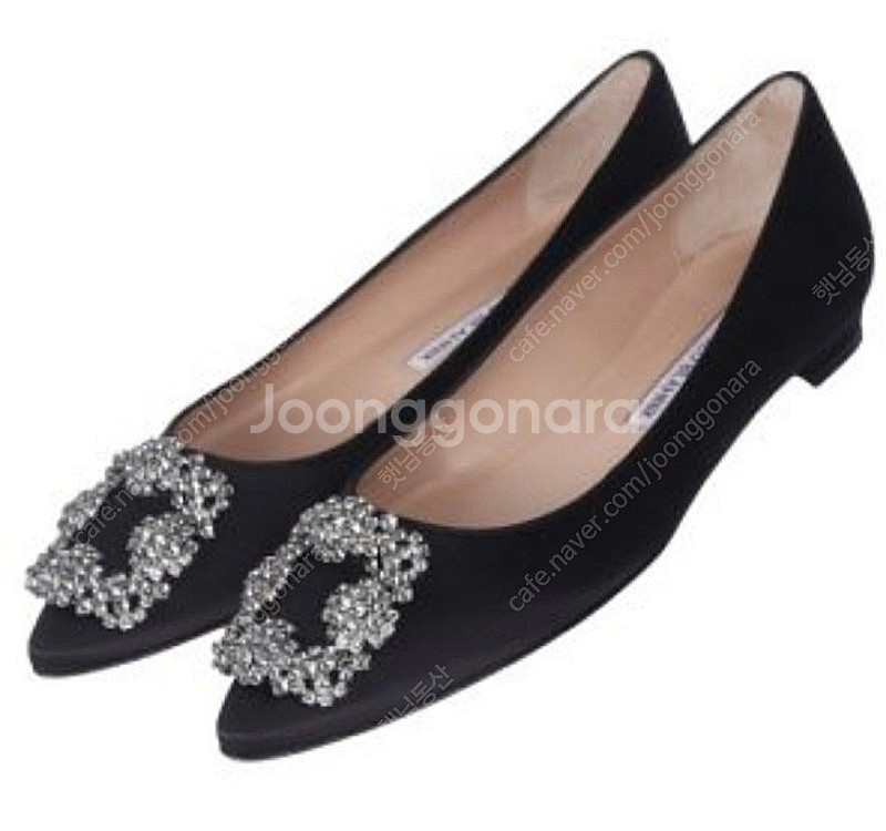MANOLO BLAHNIK 한기시 실크새틴 주얼버클 플...--0