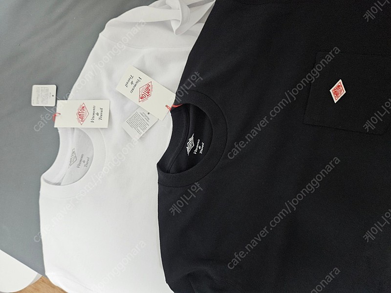 단톤 반팔 포켓 여성티셔츠 M사이즈 흰색, 검은색