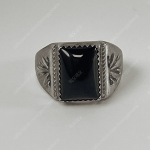 vintage NAVAJO Onyx Silver Ring (US 10)