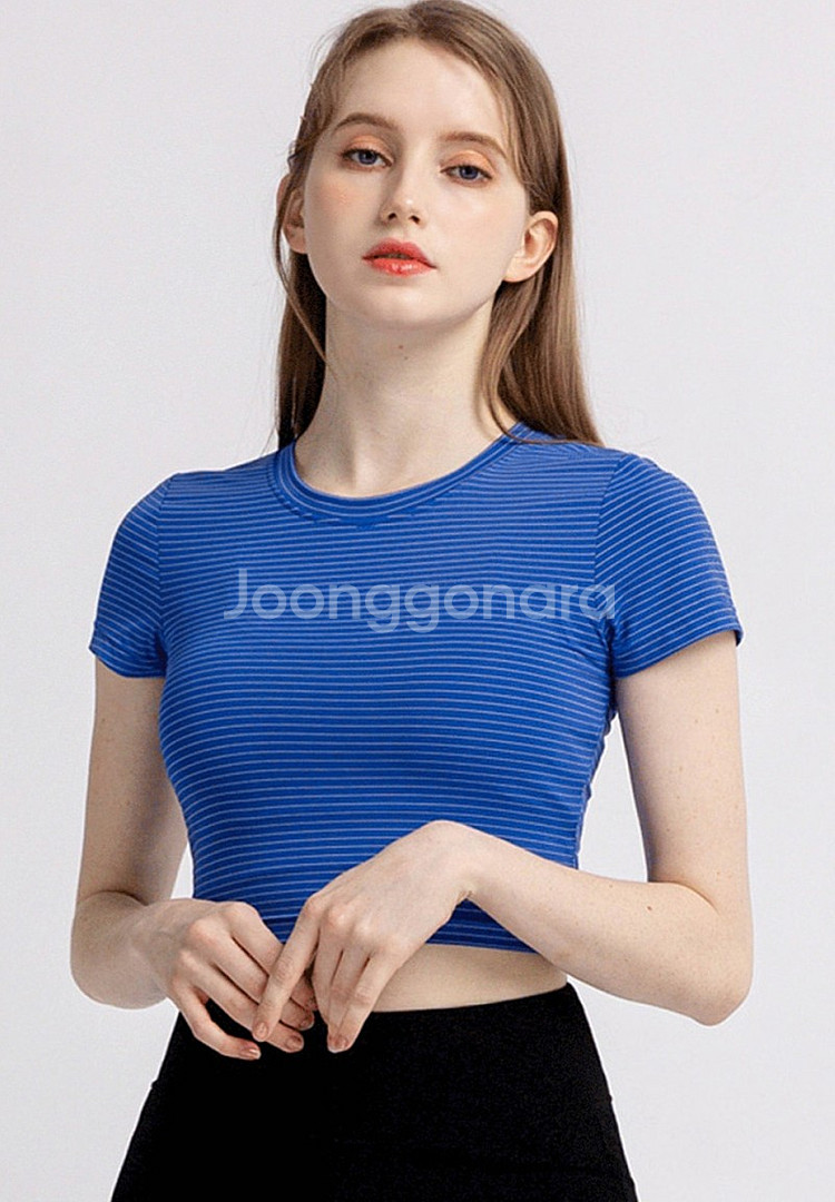 모어아웃 베이비 크롭 반팔 티셔츠 / 헬스,요가복,필라테스복--1