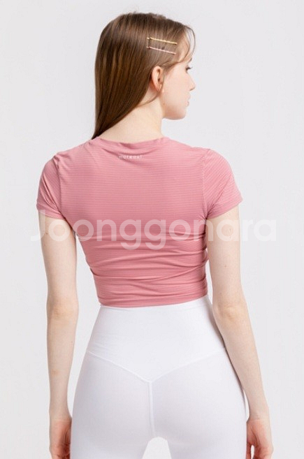 모어아웃 베이비 크롭 반팔 티셔츠 / 헬스,요가복,필라테스복--6