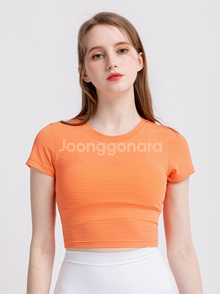 모어아웃 베이비 크롭 반팔 티셔츠 / 헬스,요가복,필라테스복--8