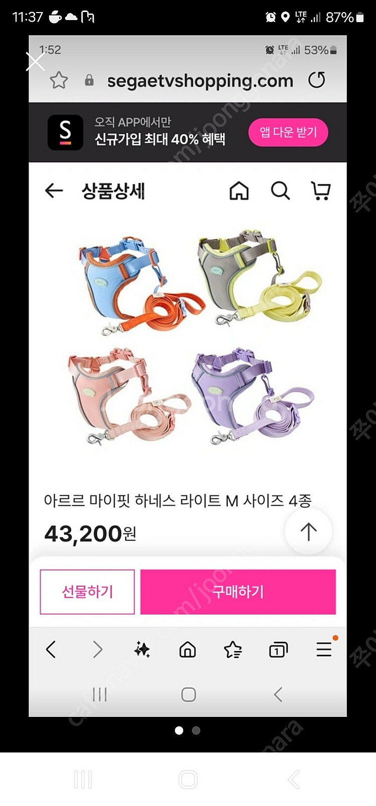 아르르하네스 m사이즈핑크--0
