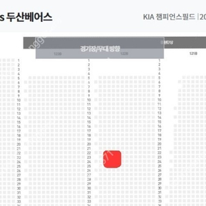 5월 26일 일요일 광주 챔피언스필드 기아타이거즈 기아 VS 두산 3루 응원단석 122구역 22열 2연석 팝니다.