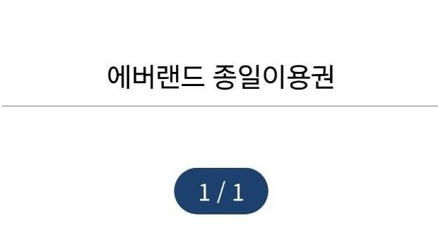 에버랜드 종일 자유이용권(모바일 QR코드) 5월 31일까지 사용 권