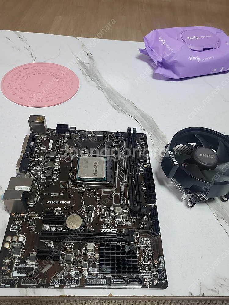 amd 2600 cpu + a320m 메인보드--0