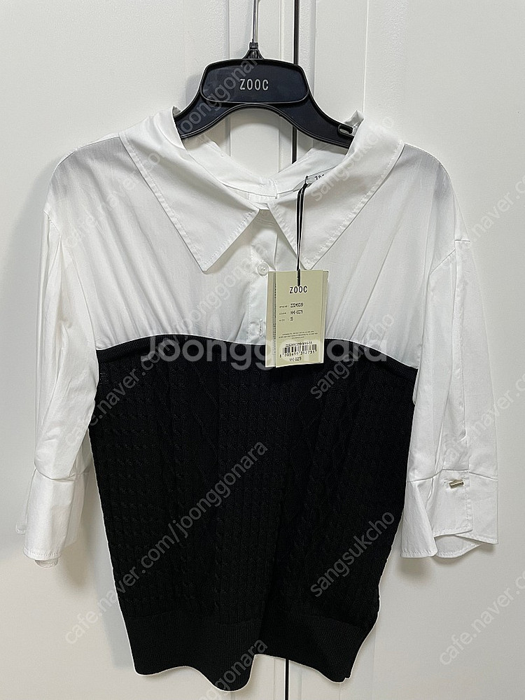 주크 니트 배색 블라우스(새제품)--7