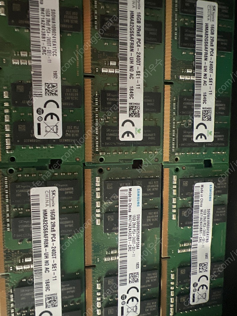 노트북 메모리 SK 삼성 DDR4 16GB 총6개 일괄판매합니다