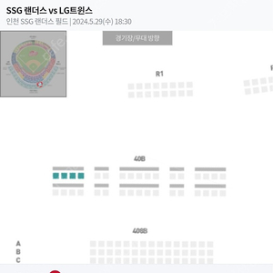 5월 29일 SSG랜더스vs엘지트윈스 스카이탁자석 4인석 정가이하양도