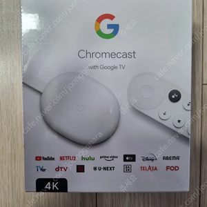 구글 크롬캐스트4k with google Tv ​ ​ 크롬캐스트 최신 4세대 크롬캐스트4 ​ ​ 미개봉 그대로 팝니다