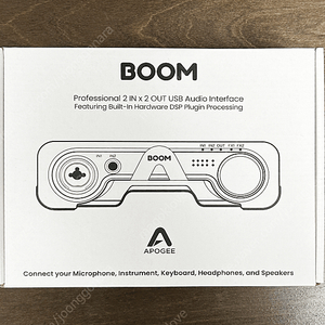 Apogee boom 아포지 붐 오디오 인터페이스 미개봉 신품 판매합니다.