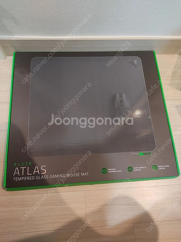(미사용) 레이저 ATLAS 강화유리 마우스패드--0