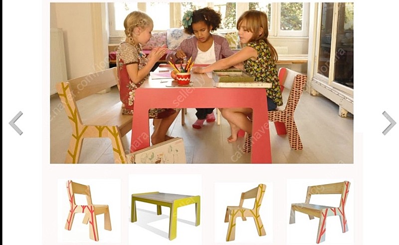 네덜란드 키즈온루프 원목 유아테이블, 벤치, 의자 세트, 유아책상세트