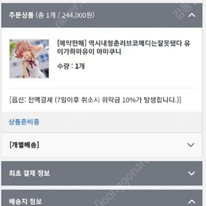 내청코 아마쿠니 유이가하마 유이 미소녀 피규어 양도합니다