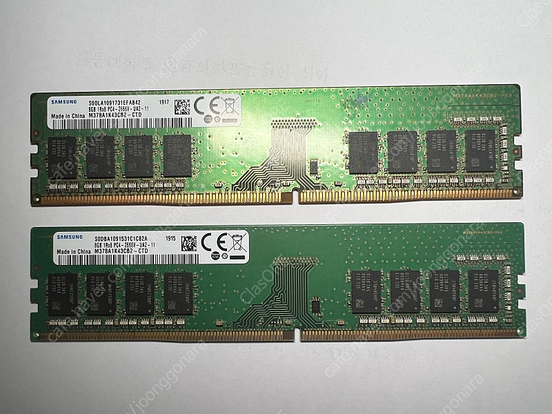 삼성 DDR4-2666 8기가 램 2개 판매합니다
