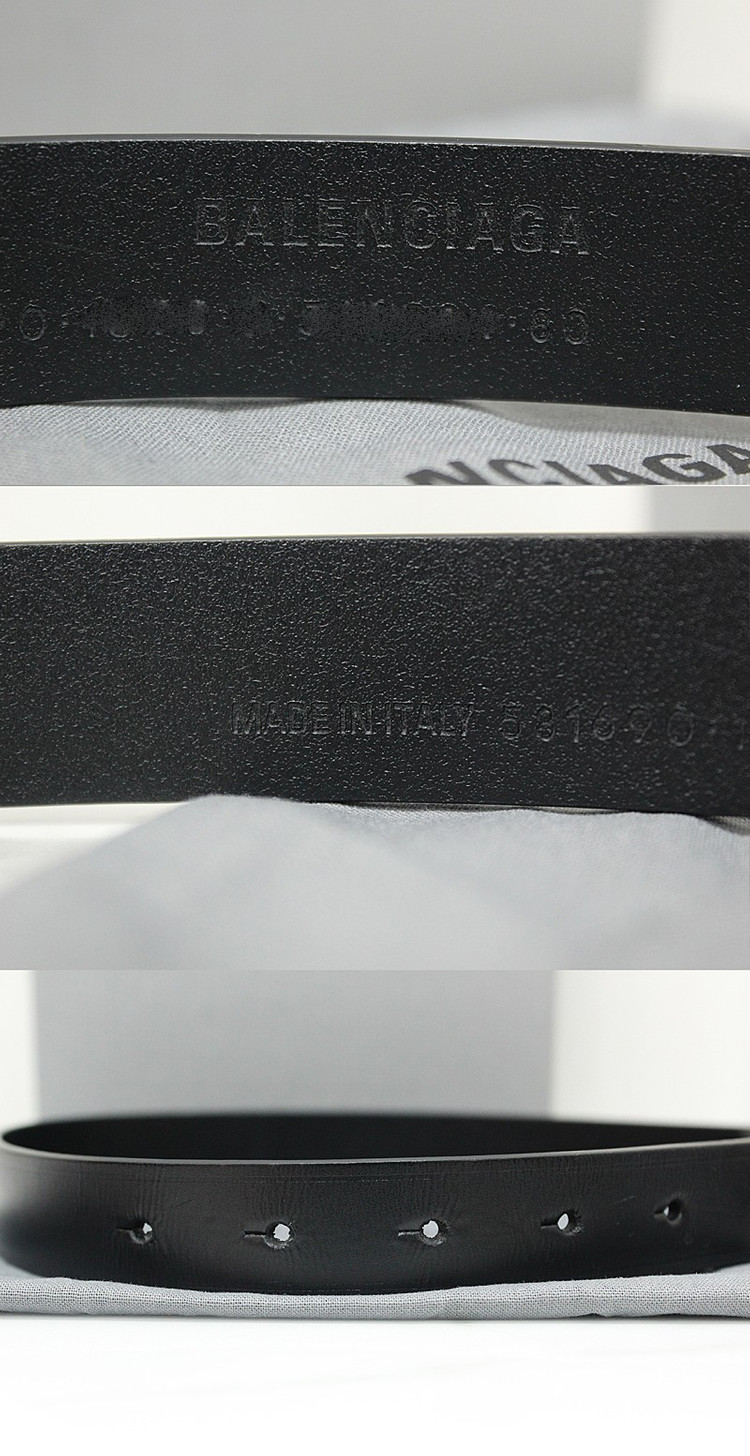 [중고명품다올] 발렌시아가 엔틱 골드 뉴 BB 버클 블랙 카프스킨 벨트 80 사이즈 581690 상태 A+급 이미지