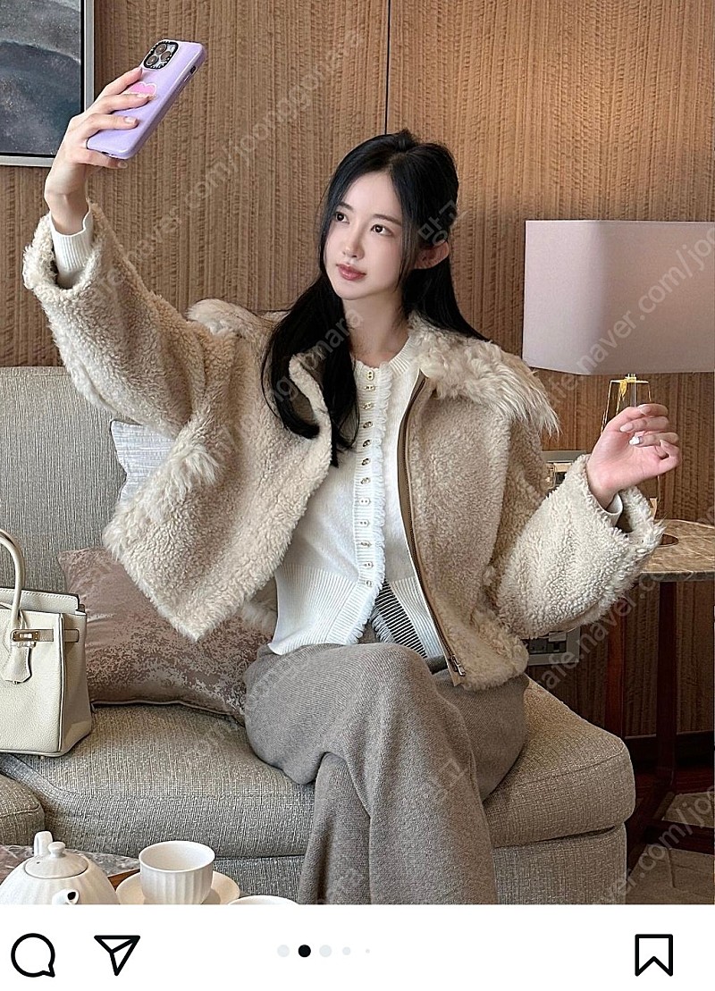 헤이에스 23년 신상 시어링 퍼자켓 새상품급...