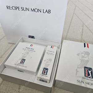 PGA 선몬랩 선쿠션 선밤 세트(새상품) 선물 종이백 포함.