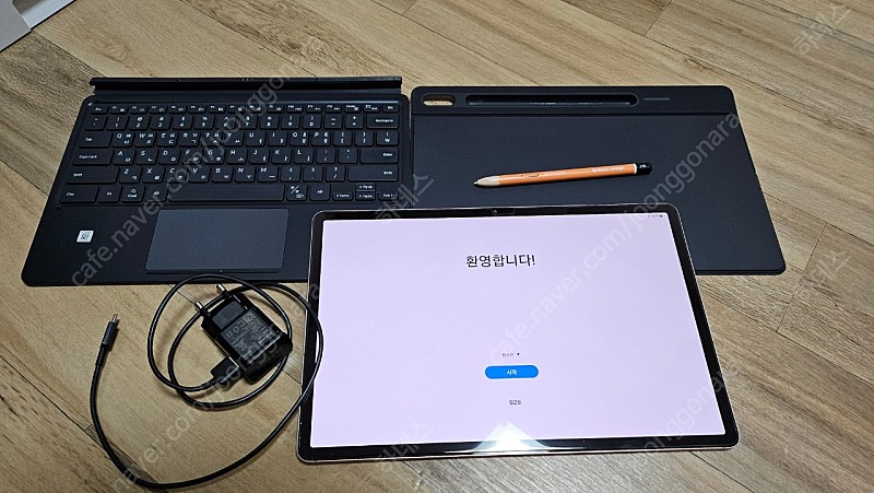 갤럭시탭s7+ 256gb 미스틱브론즈 wifi키보드커버 판매합니다