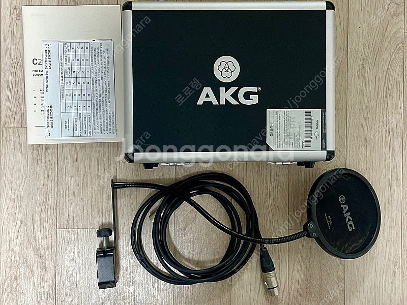 AKG C214 콘덴서마이크 + AKG팝필터 PF80 ...--1