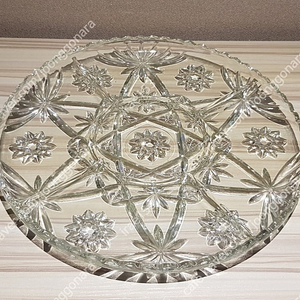 빈티지/앵커호킹 1970,s prescut Clear Glass Edge Torte Plate