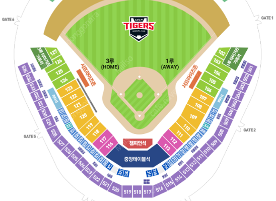 [ 5.31,6.1,6.2 금,토,일 :: 기아 vs KT ] - 중앙테이블, 타이거즈 가족석