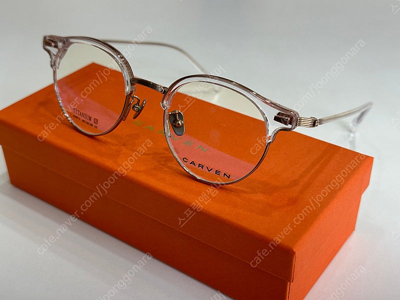 까르뱅 헌트 HUNT II 투명 로즈골드 티타늄 하금테 안경 판매합니다. (새상품o/ 케이스o)