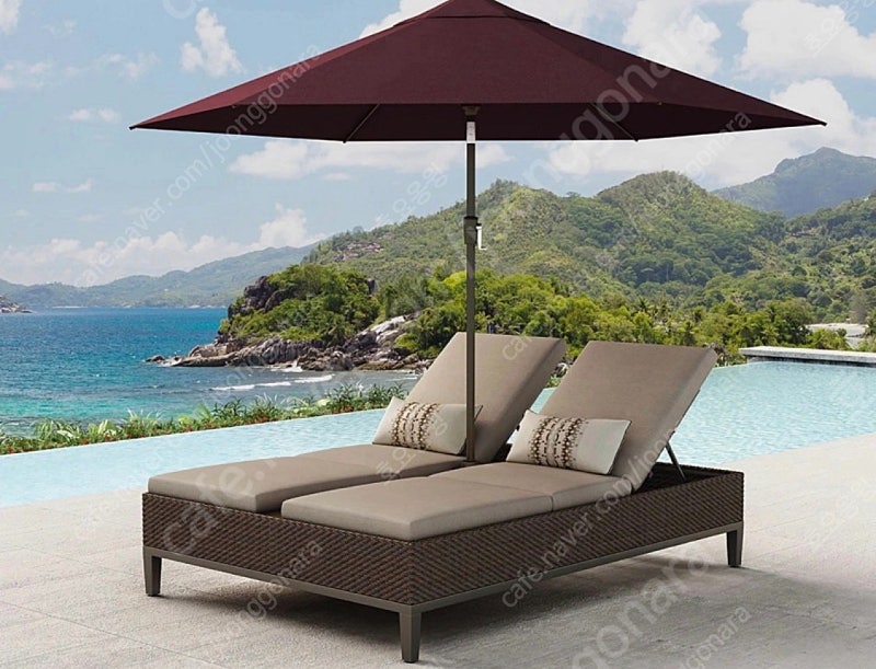 아지오 맥킨지 채이스 라운지 의자 2pc +우산세트 선베드 야외테이블 벤치 그늘막 야외 정원 선베드 선배드