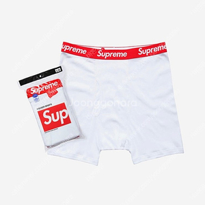 슈프림 정품 헤인즈 박서 브리프 팬티 화이트 [S](Supreme Hanes Boxer Briefs White [S])