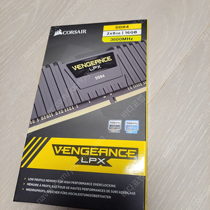 CORSAIR DDR4-3600 CL18 VENGEANCE LPX BLACK 패키지 16GB(8Gx2) 커세어 벤젠스