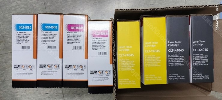 삼성 컬러 프린터 토너 SCLT-404SC, SCLT-404SM, CLT-Y404S, CLT-K404S 각 2개 일괄 8만원