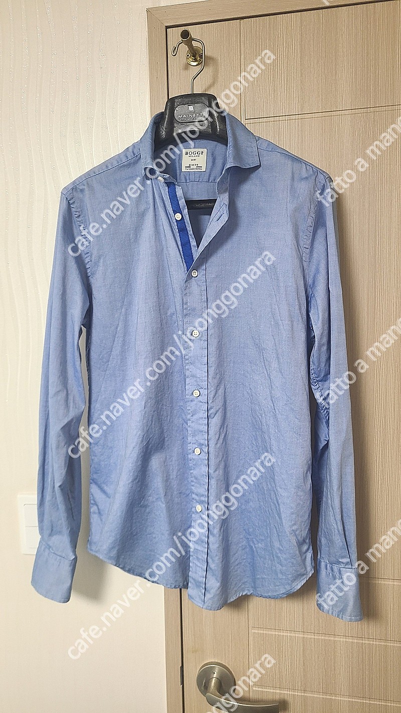 보기,봇찌 밀라노(BOGGI Milano) 블루 파이핑 옥스포 셔츠 M