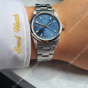 [정품] 롤렉스 오이스터 퍼페추얼 에어킹 청판 블루 369 다이얼 (Rolex Oyster Perpetual Air King Blue 369 Arabic Dial)