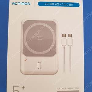 ACTiMON 마그네틱 무선 보조배터리(MON-MAGSAFE-5000) + C to C 충전 케이블 (미개봉, 새제품)