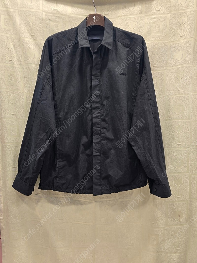 준지 JUUN.J 블랙 돌먼 오버핏 스트링코치 셔츠 46 (105~110