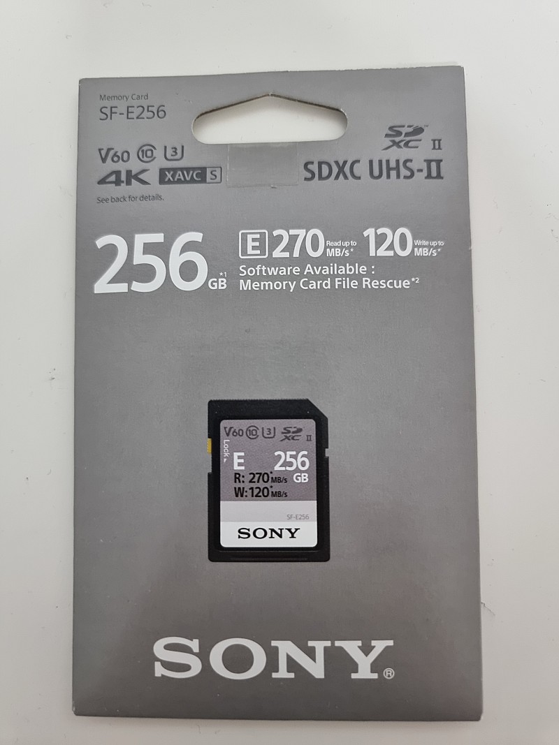 소니 sd카드 256기가(256GB) sf-e256 미개봉