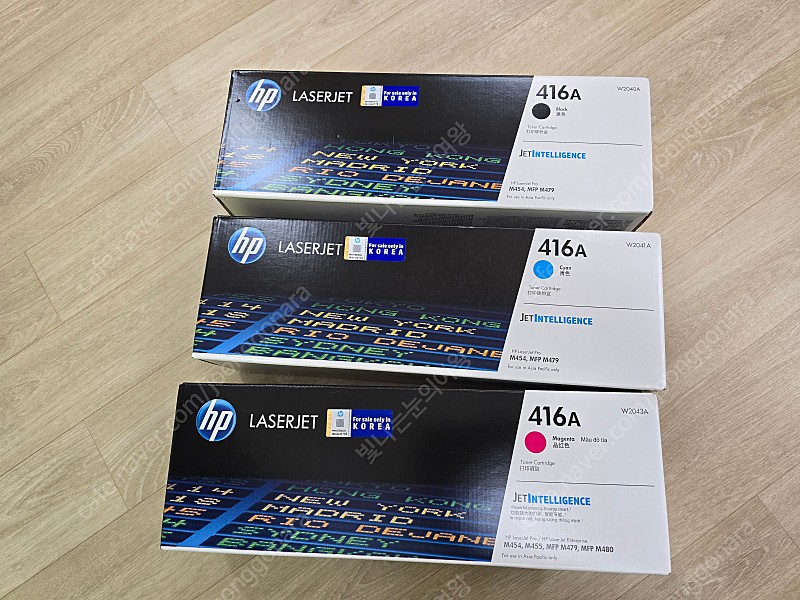HP 416A Laserjet Pro 마젠타 레이저젯 정품 토너 카트리지, 검정 W2040A, 파랑 W2041A, 빨강 W2043A