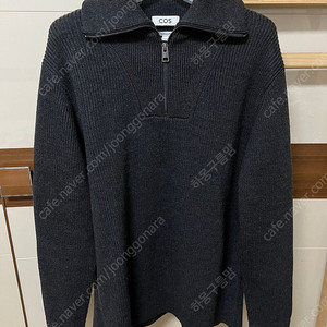 Cos 코스 울 코튼 블렌드 하프 집 스웨터 XL 21만원대구매