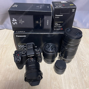 파나소닉 g9m2 + leica 12-60 렌즈킷, leica 100-400, 15.7, 올림푸스 42.5 pro 등