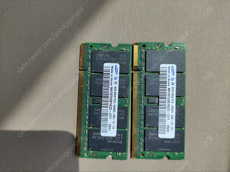 삼성 노트북 메모리 PC2-6400S 4G 2개 일괄