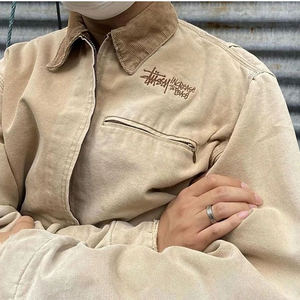 좌쓰 stussy x carhartt 스투시 칼하트 워크자켓 블랙 베이지 블루